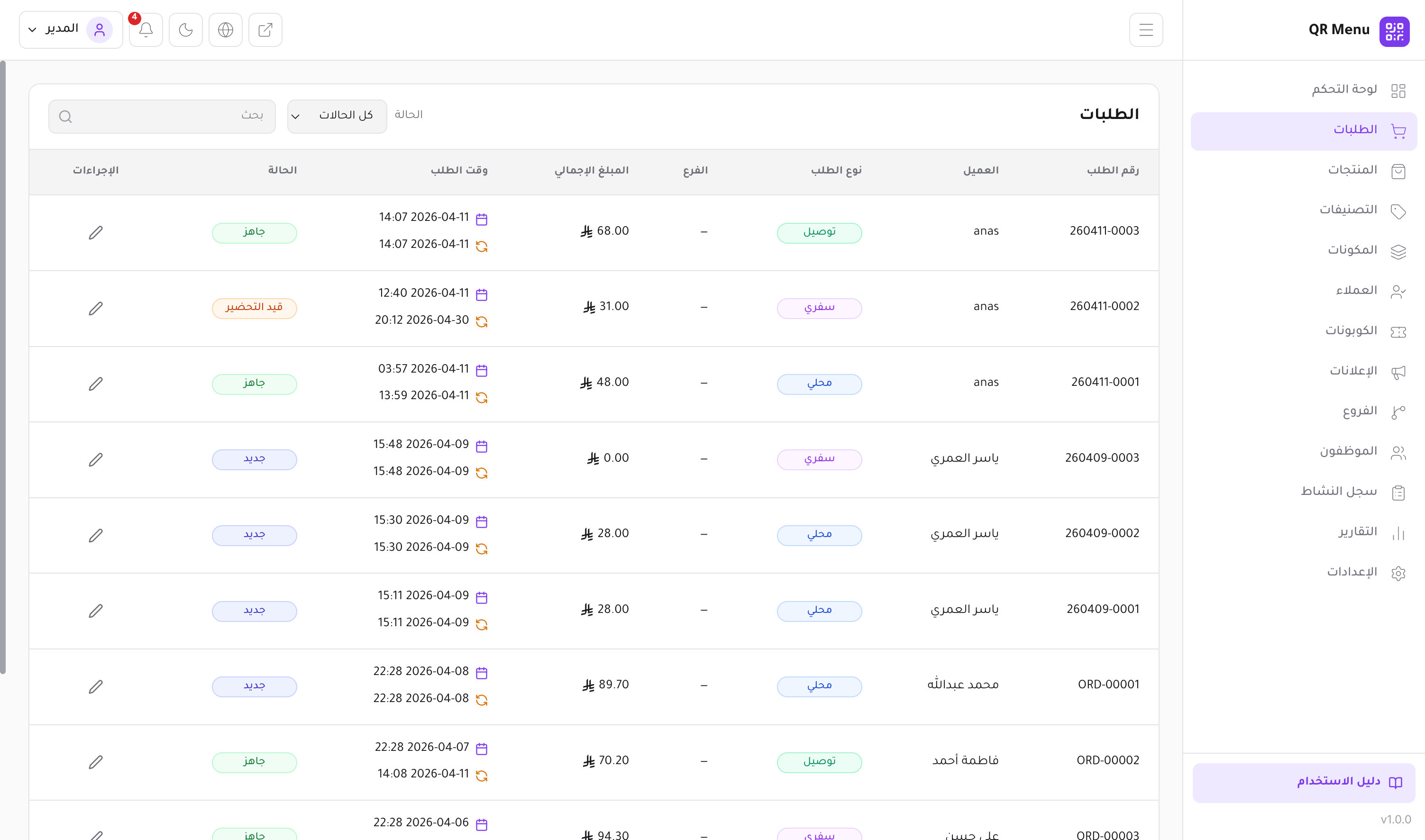 Orders View
