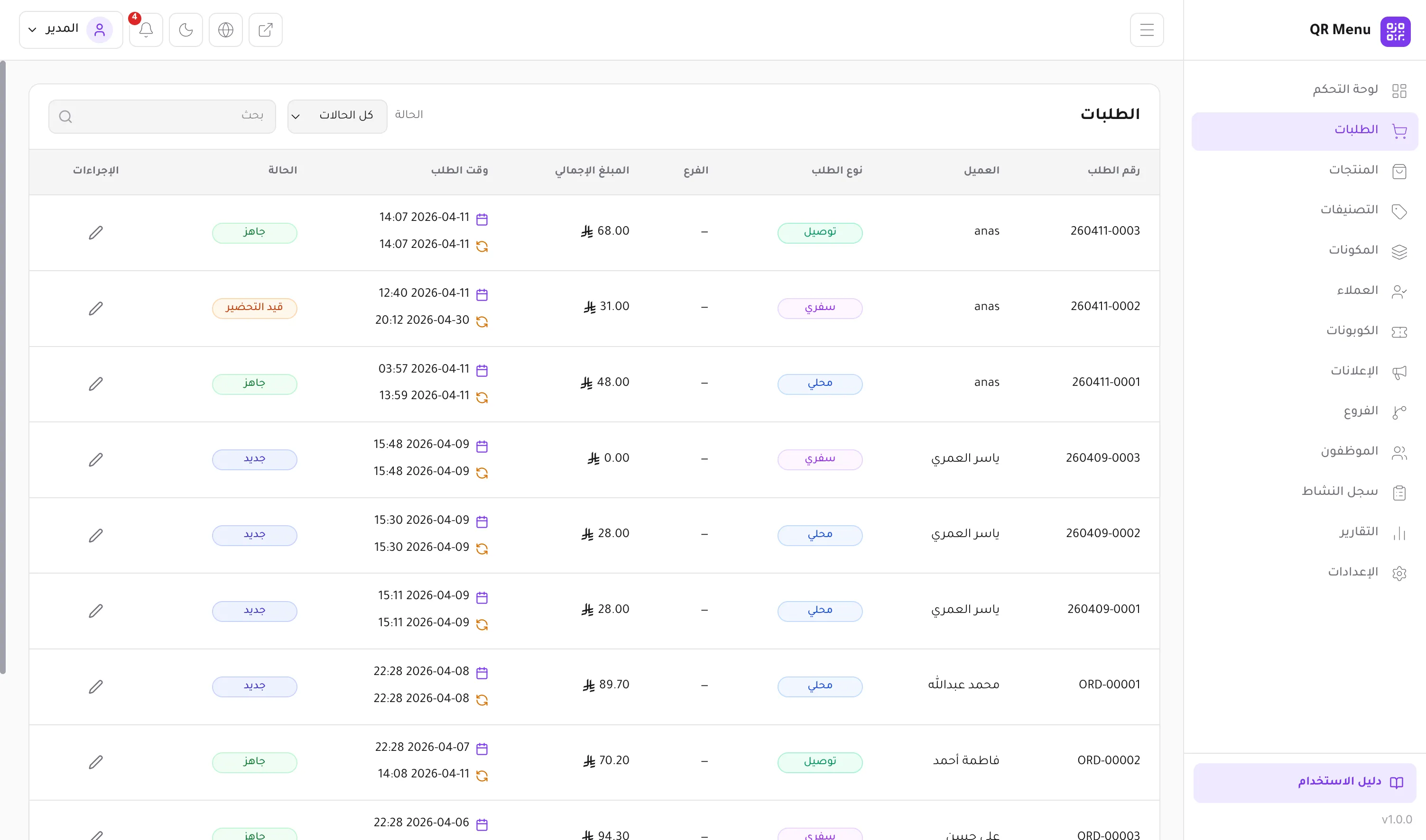 Orders View